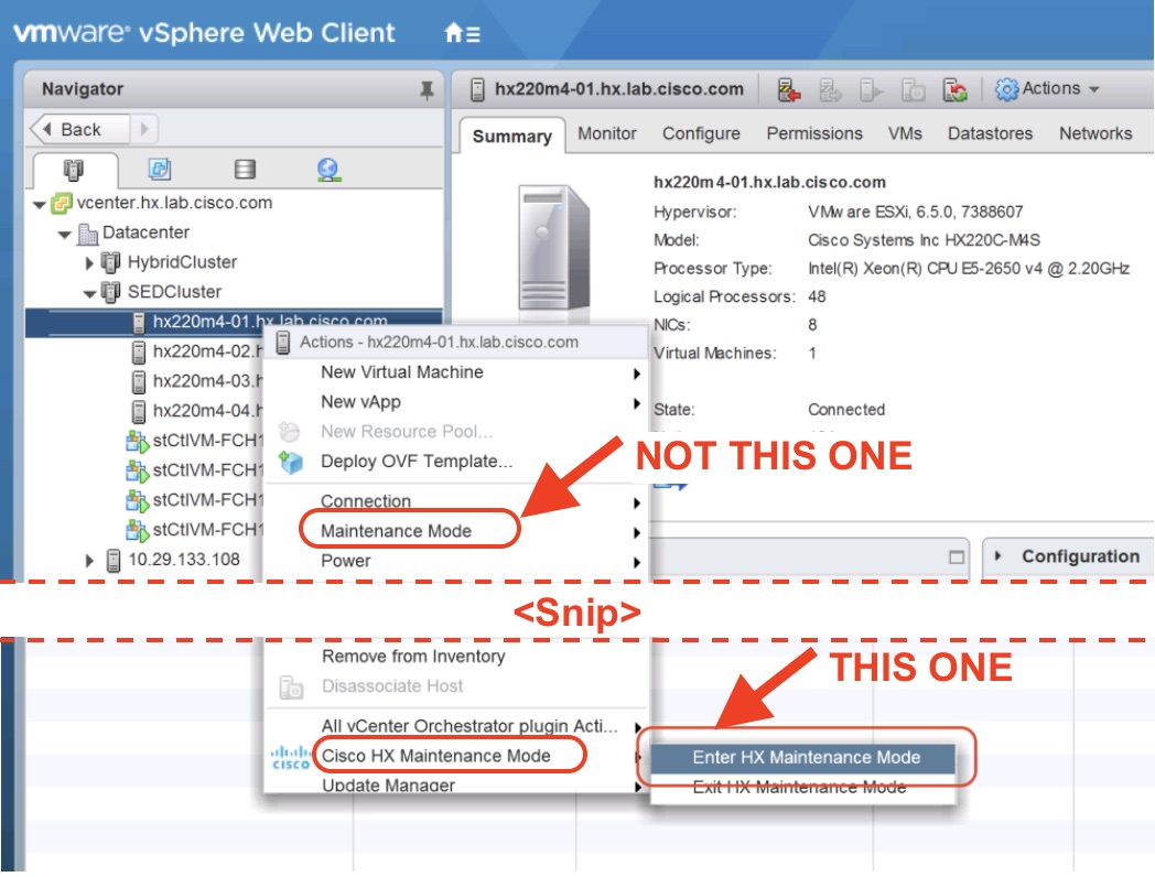 HXDPMaintenceMode-vCenter